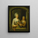 Eine Frau und ein Mädchen an einem Fenster - Johann Andreas Herrlein — gerahmtes Bild an der Wand