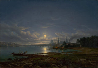 Johann Anton Castell - Ansicht auf Dresden Mondschein.webp