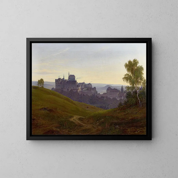 Das Schloss Albrechtsburg in Meissen - Johann Anton Castell — gerahmtes Bild an der Wand