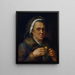 Alte Frau mit einer Dukat - Johann Baptist Höchle — gerahmtes Bild an der Wand