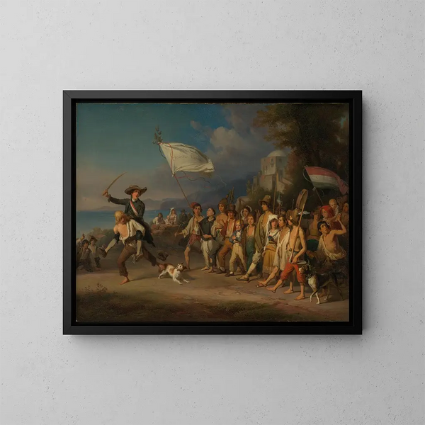 Die Verteidigung der Kinder - Johann Baptist Kirner — gerahmtes Bild an der Wand