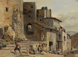Johann Baptist Kirner - Treppenstrasse in einem italienischen Bergdorf.webp