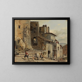 Johann Baptist Kirner - Treppenstrasse in einem italienischen Bergdorf.webp