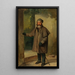 Mann mit Bart in Winterkleidung, linker Arm erhoben - Johann Baptist Kirner — gerahmtes Bild an der Wand