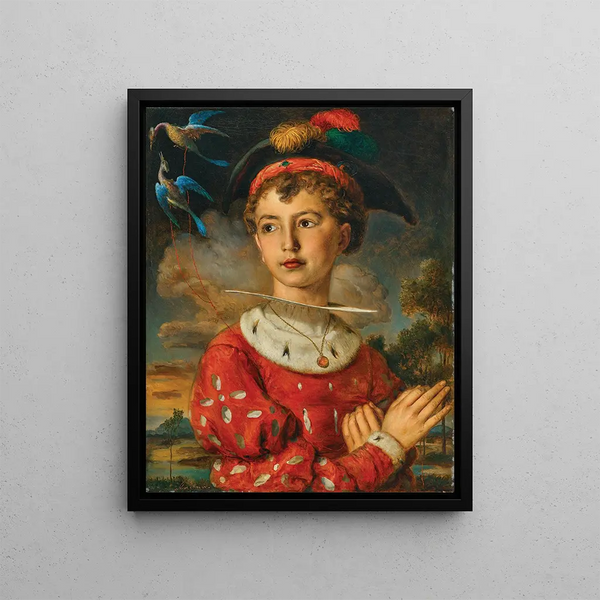 Portrait seines Sohnes Moritz in Seite - Johann Baptist Reiter — gerahmtes Bild an der Wand