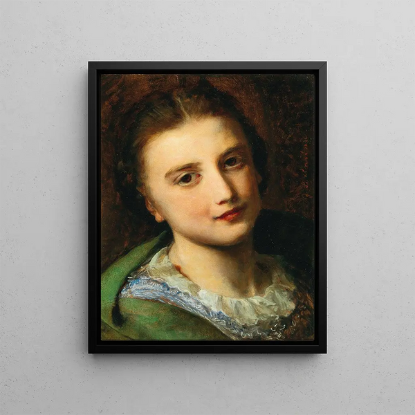 Portrait einer Mädchen (Kasuskonflikt) - Johann Baptist Reiter — gerahmtes Bild an der Wand