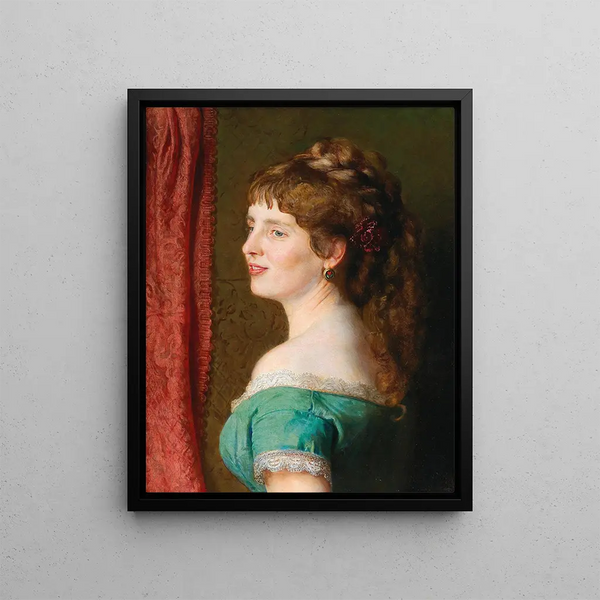 Die zweite Ehefrau des Künstlers, Anna Josefa Theresia Brajer - Johann Baptist Reiter — gerahmtes Bild an der Wand