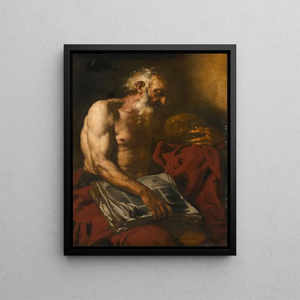 Saint Jérôme - Johann Carl Loth — gerahmtes Bild an der Wand
