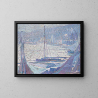 Morgenstimmung im Hafen von Honfleur - Johann Charles Palmi — gerahmtes Bild an der Wand