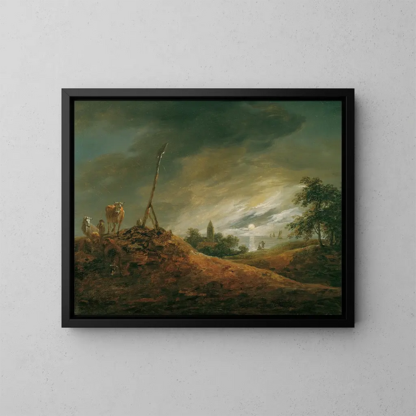 Landschaft des Abends - Johann Christian Brand — gerahmtes Bild an der Wand