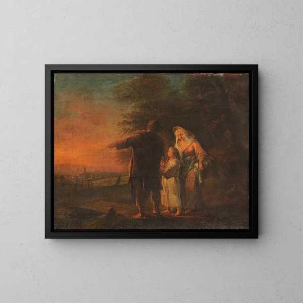 Sainte Familie auf dem Weg nach Jerusalem - Johann Conrad Seekatz — gerahmtes Bild an der Wand