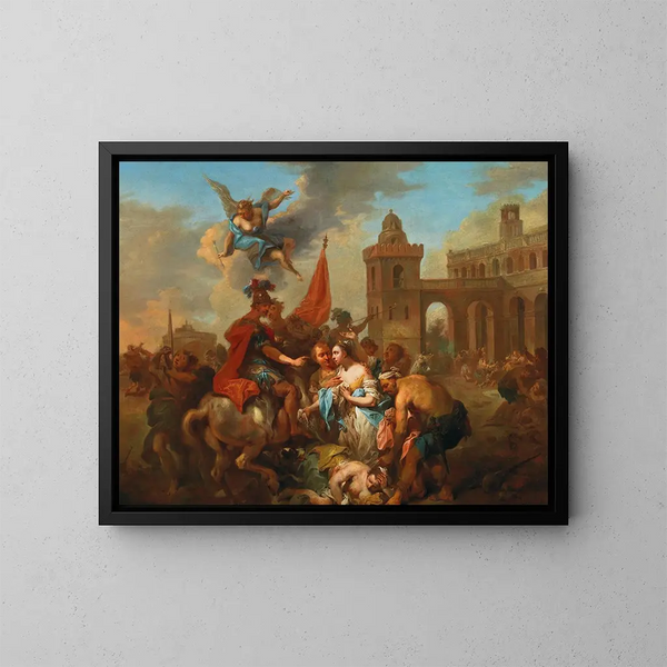 Romulus und Hersilie - Johann Conrad Seekatz — gerahmtes Bild an der Wand