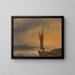 Segelboot bei Sonnenuntergang - Johann Friedrich Boeck — gerahmtes Bild an der Wand