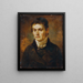 Mann mit weißer Krawatte - Johann Georg Edlinger — gerahmtes Bild an der Wand