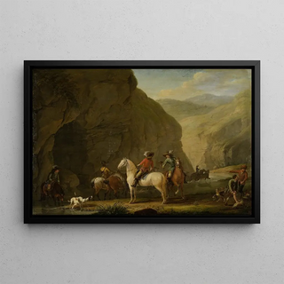 Johann Georg Pforr - Mountain Landscape with a Hunting Party.webp
