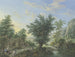 Reiches Landschaftsgemälde mit Bäumen, Wiesen und Dörfern, links im Vordergrund eine Hütte mit einem Brunnen und zahlreichen Figuren - Johann Georg Pforr — Ansicht des Kunstwerks