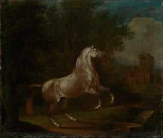 Weißes Pferd im Galopp - Johann Georg Pforr — Ansicht des Kunstwerks
