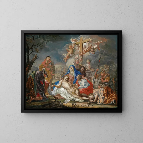 Die Grablegung Christi - Johann Georg Platzer — gerahmtes Bild an der Wand