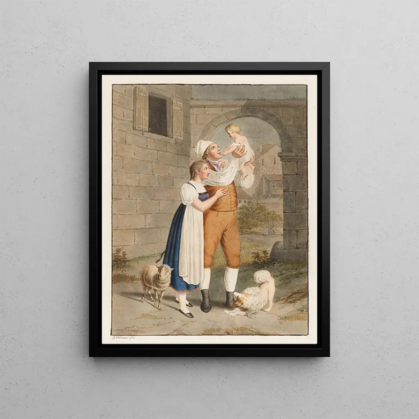 Das Glück der Hymen - Johann Georg Volmar — gerahmtes Bild an der Wand
