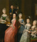 Portrait des Grafen Johann Casemir von Schlieben und seiner fünf Töchter - Johann Gottlieb Becker — Ansicht des Kunstwerks
