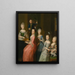 Portrait des Grafen Johann Casemir von Schlieben und seiner fünf Töchter - Johann Gottlieb Becker — gerahmtes Bild an der Wand