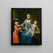 Portrait von Fridericia Adolphina, Gräfin von Schlieben und ihrer beiden Söhne Gotthelf Sigismond und Adolf Friedrich - Johann Gottlieb Becker — gerahmtes Bild an der Wand
