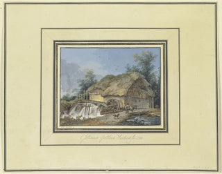 Wassermühle mit einem Bauern, einem Esel und einem Hund - Johann Gottlieb Hackert — Ansicht des Kunstwerks