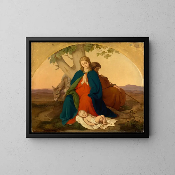 Sainte Famille en fuite - Johann Grund — gerahmtes Bild an der Wand