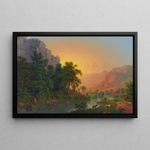 in der Oberhasli-Tal im Kanton Bern - Johann Heinrich Bleuler der Jüngere — gerahmtes Bild an der Wand