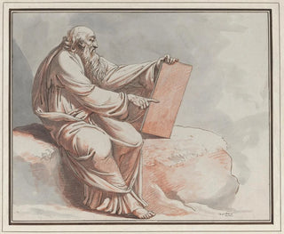 eines sitzenden Propheten auf einem Felsen - Johann Heinrich Lips — Ansicht des Kunstwerks