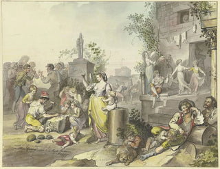 Vergnügungen in Trastevere - Johann Heinrich Ramberg — Ansicht des Kunstwerks
