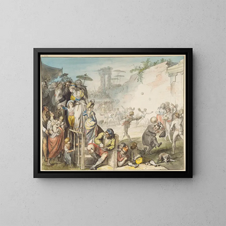 Spielball in Rom - Johann Heinrich Ramberg — gerahmtes Bild an der Wand