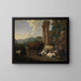 Szene von Hirten in einer Landschaft mit römischen Ruinen - Johann Heinrich Roos — gerahmtes Bild an der Wand
