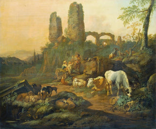 Johann Heinrich Roos - Shepherd Family Resting near an Ancient Ruin.webp