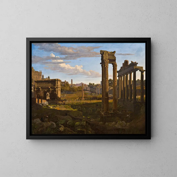 Vue du Capitole vers le Forum Romain - Johann Heinrich Schilbach — gerahmtes Bild an der Wand
