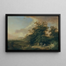 Landschaft mit Reisenden an einem Flussufer - Johann Heinrich West — gerahmtes Bild an der Wand