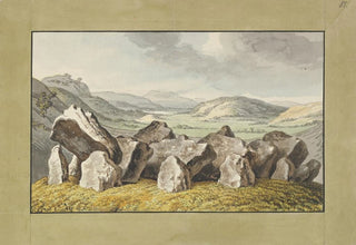 Johann Heinrich Wilhelm Tischbein - A Prehistoric Stone Circle on a Mound an Extensive Landscape Beyond.webp