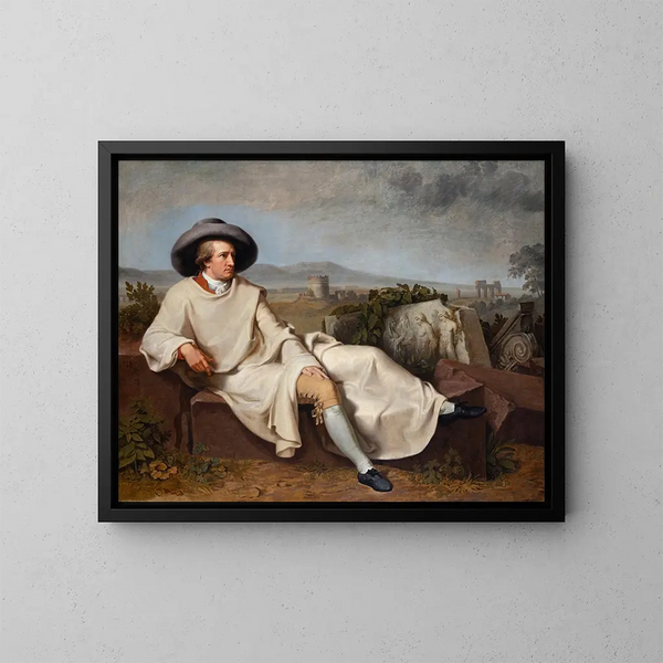 Goethe in der römischen Landschaft - Johann Heinrich Wilhelm Tischbein — gerahmtes Bild an der Wand