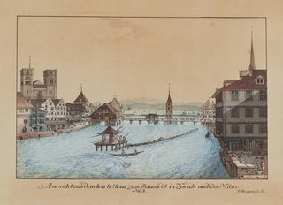 Johann Jakob Aschmann - Aussicht aus dem Wirts Haus zum Schwerdt in Zrich nach der Natur.webp