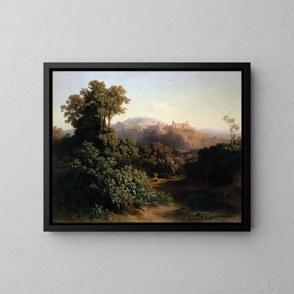Landschaft bei Granada - Johann Jakob Frey — gerahmtes Bild an der Wand