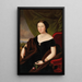 Portrait einer Dame mit Rose - Johann Joseph Reiner — gerahmtes Bild an der Wand