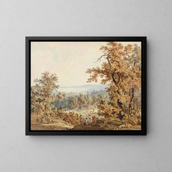 Szene Hirte in der Umgebung von Lausanne - Johann Karl Müllner — gerahmtes Bild an der Wand
