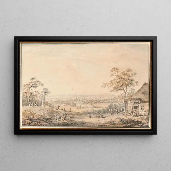 Vue de Belp - Johann Ludwig Aberli — gerahmtes Bild an der Wand