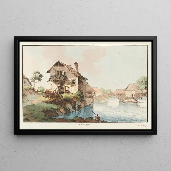 Boezingen - Johann Ludwig Aberli — gerahmtes Bild an der Wand