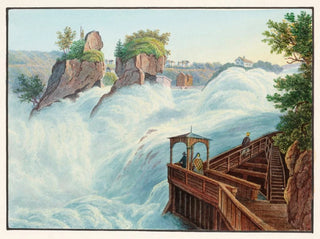 Johann Ludwig Bleuler - Vue de la chute de Rhin prise de Fichetz.webp