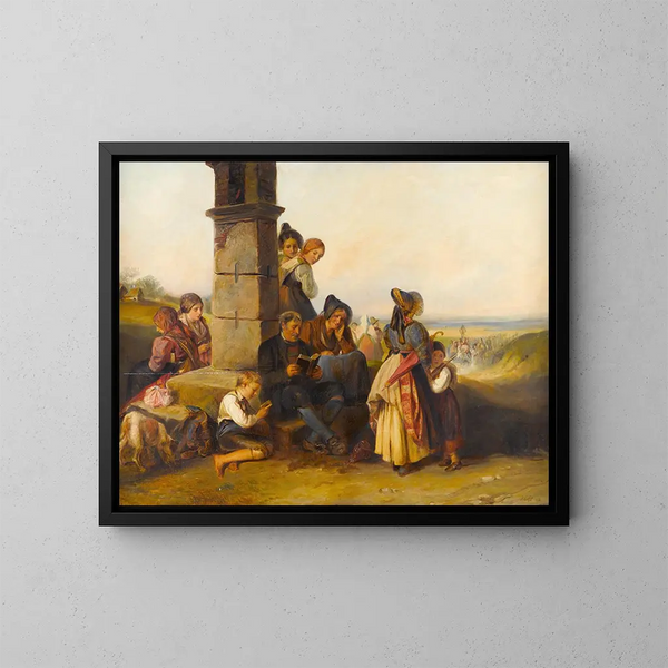 Eine Prozession des Corpus Christi - Johann Matthias Ranftl — gerahmtes Bild an der Wand