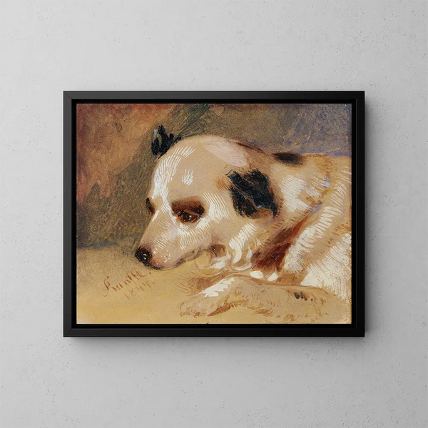 Tête de chien - Johann Matthias Ranftl — gerahmtes Bild an der Wand