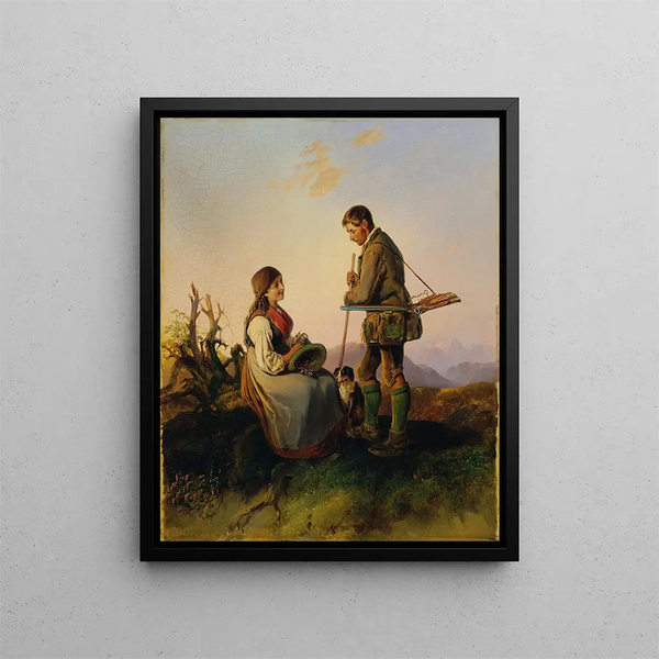 Johann Matthias Ranftl - Jger und Mdchen Der Liebesgru.webp