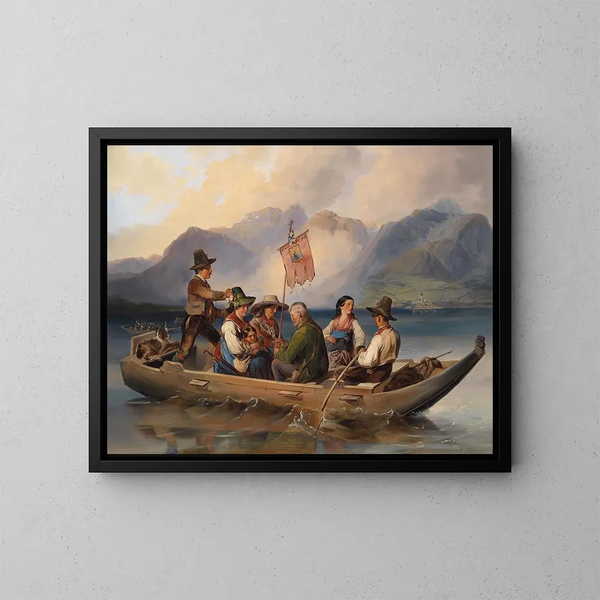 Traversée sur le lac Wolfgang - Johann Matthias Ranftl — gerahmtes Bild an der Wand