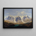Wetterhorn, Mettenberg und Eiger mit den Gletschern von Grindelwald zwischen den beiden - Johann Michael Sattler — gerahmtes Bild an der Wand